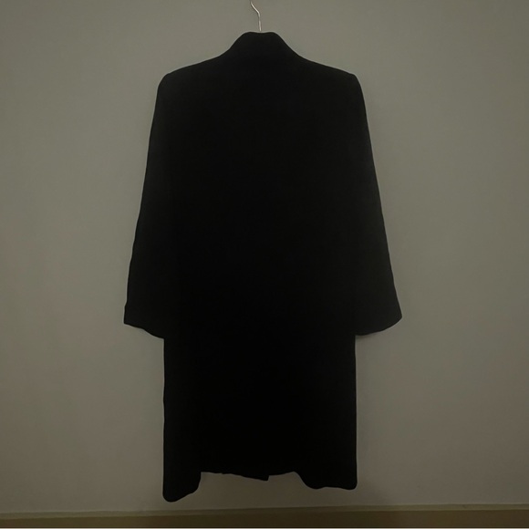 Vintage Woolf Brothers 100% cashmere coat made in USA approx sz XL black trench - Picture 2 of 8